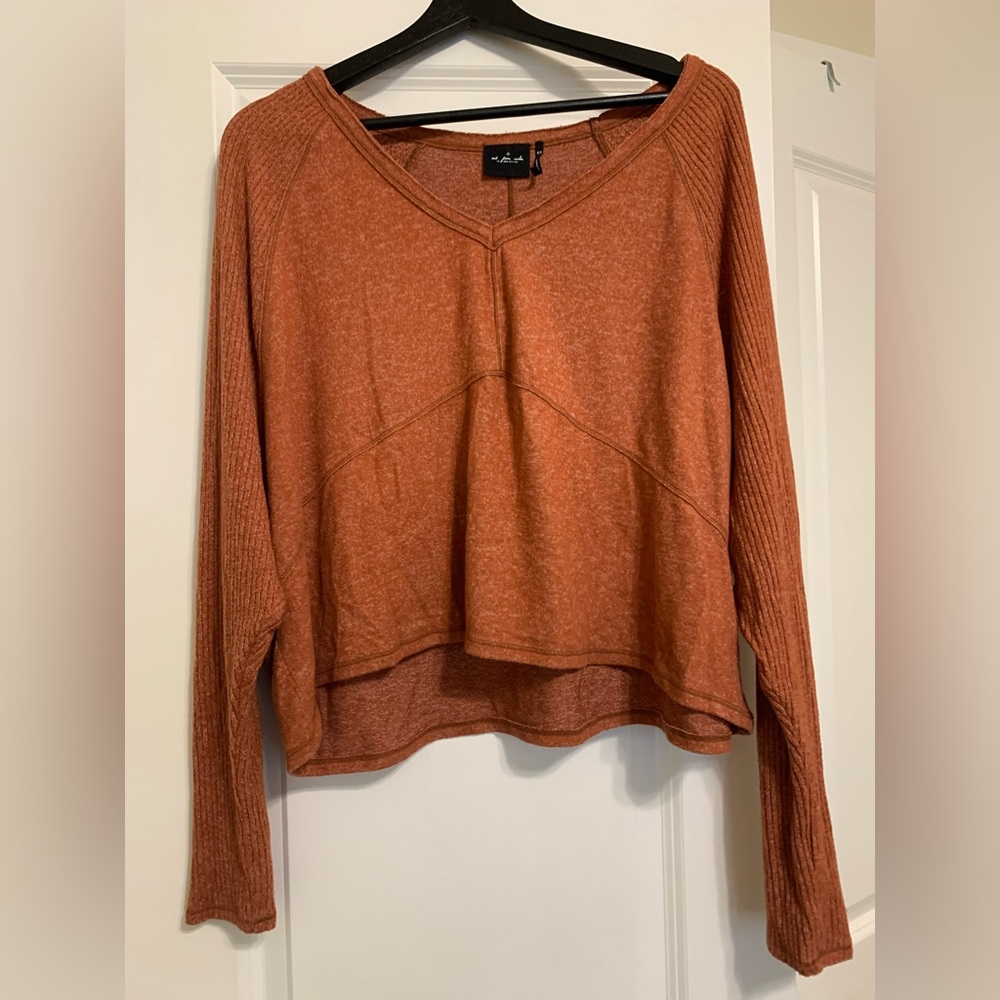 Urban outfitters cropped dark orange long sleeve